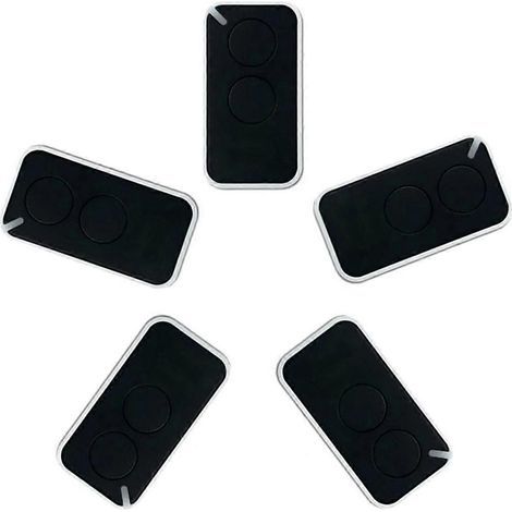 Lot de 5 télécommandes universelles de garage NICE 433,92 MHz noires (1/5)