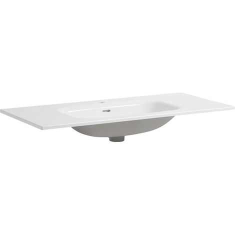 Einbauwaschbecken Aus Weißer Keramik, Rechteckige Schale 120 Cm Messina (1/5)