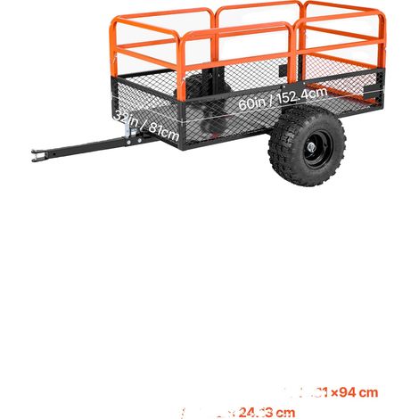 Remorque utilitaire, capacité de 22 à 28 pi³, compatible avec les VTT et les équipements de jardin, 28pi³ (1/2)