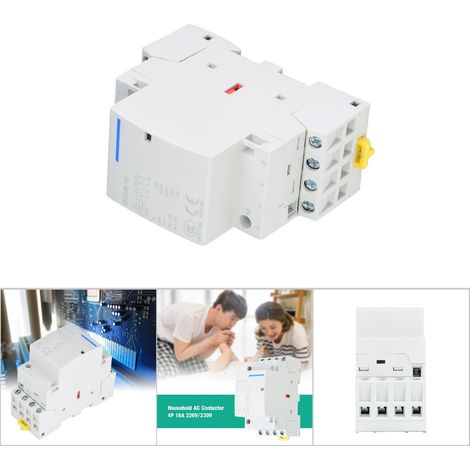 4P 16A 24V AC-Schütz für den Hausgebrauch, DIN-Schienenmontage, 4 Öffnerkontakte (220V-230V) (1/5)