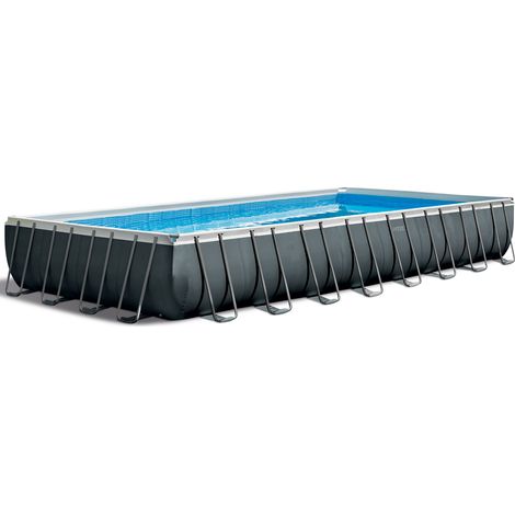 Intex Frame Swimming Pool Set "Ultra Quadra XTR", anthrazit, 975 x 488 x 132 cm, Inkl. Sandfilteranlage und Salzwassersystem (1/5)