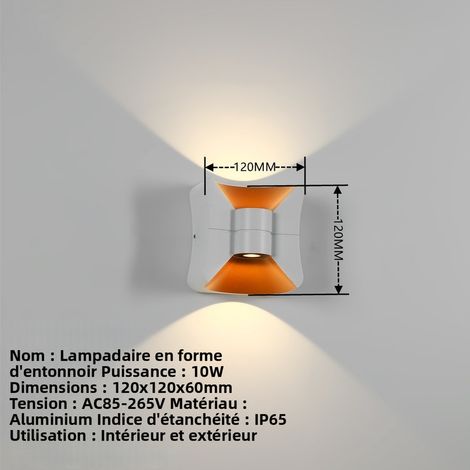 Wasserdichte Außenwandlampe IP65, moderne minimalistische 10W 4000K Wandleuchte für Garten, Balkon und Flur, Fassaden-Flutlicht im Trichterdesign-lsw