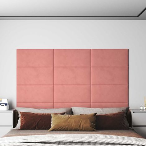 Wandkopfteilen 12 pcs Rosa 60 x 30 cm Samt (1/5)