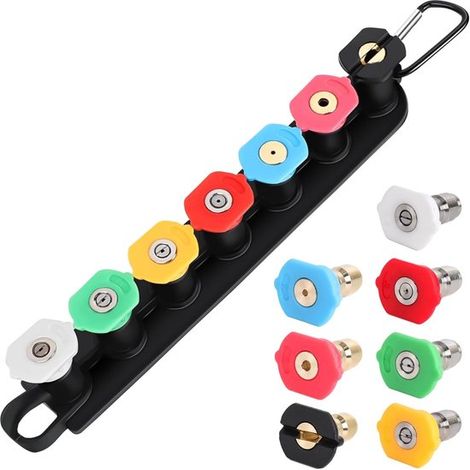 Hochdruckreiniger Düsenset 7 teilig mit Halterung, 1/4 Zoll Schnellanschluss, bis zu 4000 PSI (1/5)