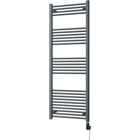 Zennor - Anthracite Electric Towel Rail H1600mm x W600mm Straight 800w Thermostatic WIFI (1/3)