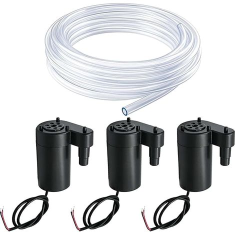 Mini Submersible Pump DC 3V 5V Micro Brushless Water Pump with 3M Transparent Hose Flow 100L/H Compact and Quiet for Aquarium Garden Plants Flowers Vertical Fountain Black (1/2)