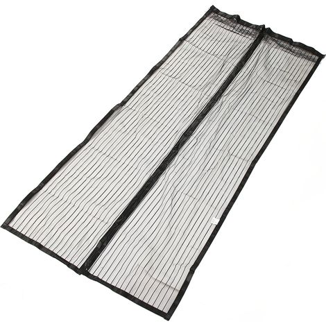 Atmungsaktives Türgitter, Insektenschutz, vielseitig, weich, selbstschließend, schwarz, 90 x 215 cm / 35,43 x 84,64 Zoll (1/5)