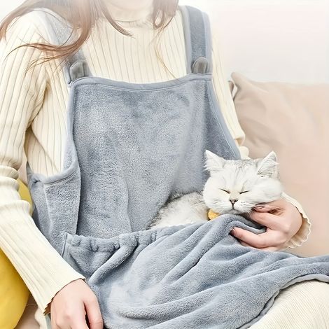 Bavoir pour chat - Panier pour chat - Anti-boulochage - Gris (1/5)