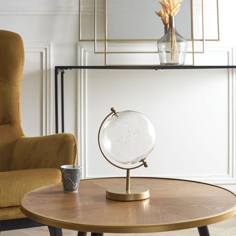 Globe Décoratif - HOME DECO FACTORY - Constellations - Verre - Transparent et Or (1/4)