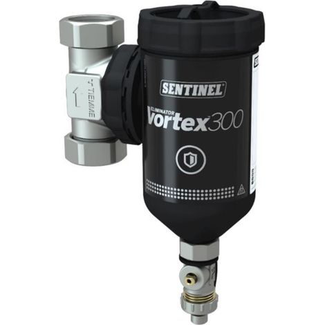Sentinel – Filtre chauffage central magnétique Vortex 300 droit 3/4” M – Système de filtration à aimant néodyme – Débit max. 50 l/min – Compact pour espaces restreints