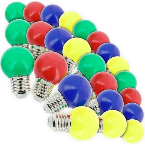 Confezione da 24 lampadine LED E27 da 1W assortite per luci decorative