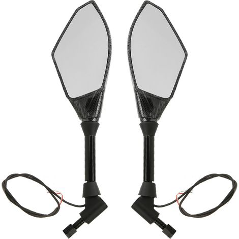 Specchietti retrovisori per moto Qiilu, specchietti laterali a LED con indicatori di direzione integrati per manubri da 10 mm. (1/5)