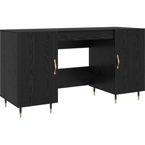Maison Exclusive - Scrivania Rovere nero 140 x 50 x 75 cm Legno multistrato
