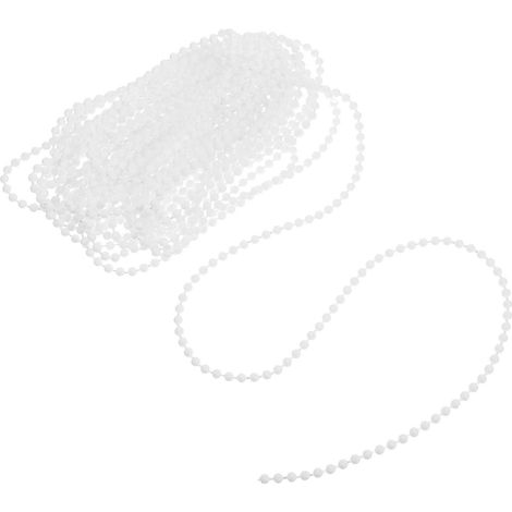Cordon à chaînette perlée pour stores enrouleurs, 1 jeu, blanc pompon (1/5)