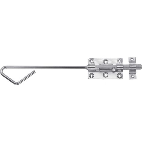 Verrou de box porte-cadenas avec gâche attachée passivé platine 100 x 60 mm boulon Ø 16 x 400 mm (1/2)