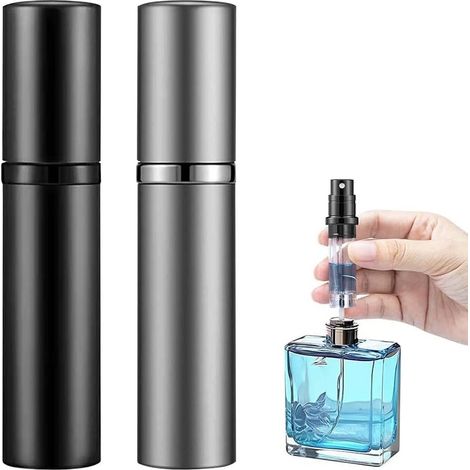 2 flaconi spray per profumo, mini flacone spray da viaggio da 5 ml con ricarica, atomizzatore di profumo portatile per uomo e donna, ideale per viaggi e vacanze. (1/5)