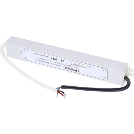 Alimentation étanche 24V 30W Transformateur LED Aluminium IP67 Driver DC24V LPV-30-24 (1/5)