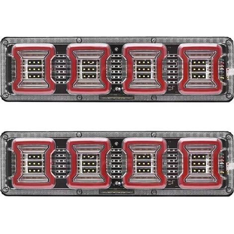 Adatto per una coppia di fanali posteriori a LED da 12V-24V per camion, rimorchi, autobus, camper e trattori: luci di stop, luci di retromarcia e indicatori di direzione.