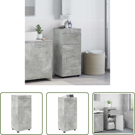 vidaXL Rangement salle de bain - Ensemble d'armoire de salle de bain TULUM Gris béton (1/5)
