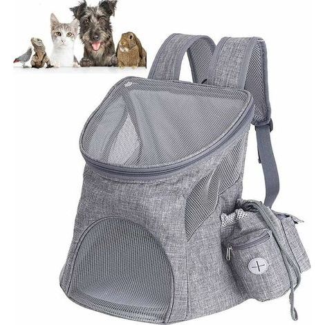 Mochila transportadora para perros y gatos, transportín para mascotas pequeñas, senderismo y acampada al aire libre - 33x30x24cm (1/5)