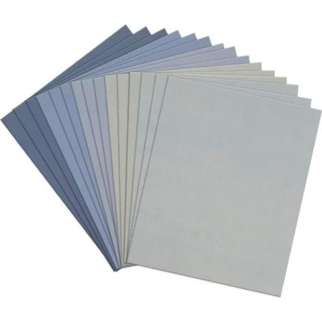 15 Pièces Papier de Verre 9 x 11 Pouces, Grain Fort Humide et Sec, Assortiment 800-7000 pour Voiture. (1/4)