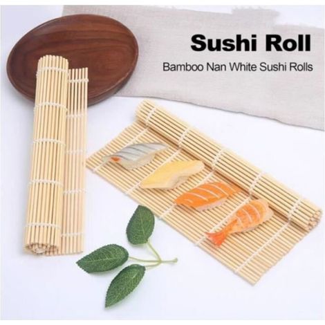 Natte Sushi - Rouleau Sushi En Bambou - Pour Préparation Sushi Maison - 2 Pièces (1/4)