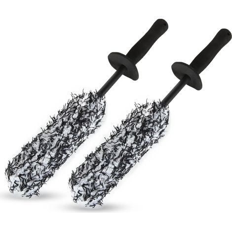 2pcs Brosse Jante Voiture, Brosse de Nettoyage en Microfibre, Brosse Jante Voiture Microfibre Idéal pour Nettoyer Efficacement des Roues sans Créer de Rayure