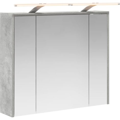 Maison Exclusive - Mobiletto per specchio da bagno Grigio cemento
