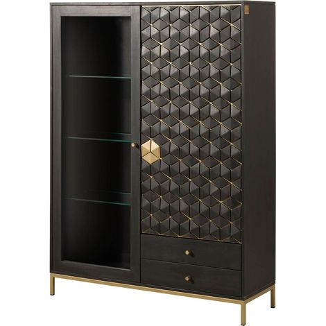 Highboard Mango 120x40x165 grau geölt DIAMOND 117 (1/3)