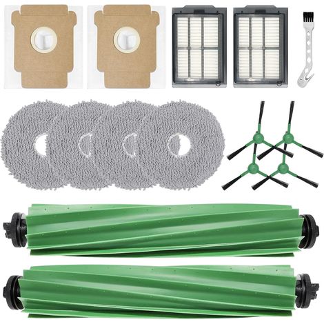 Zubehör für den iRobot Roomba Plus 405 Combo Robot + / 505 Combo Robot + Saugroboter: Ersatzteile, 2 Hauptbürsten, 4 Tücher, 2 Staubbeutel, 2 Filter, 4 Seitenbürsten (1/5)