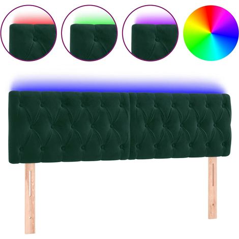 Maison Exclusive - Cabecero con LED de terciopelo gris oscuro 160