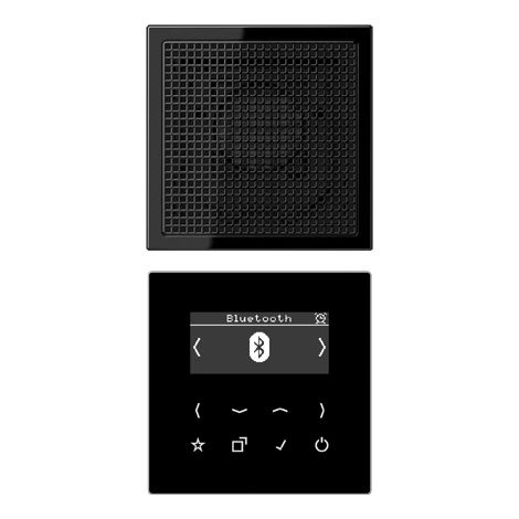 Jung Smart Radio DAB+ Bluetooth®, Set Mono 1gang, serie LS, negro DAB LS1 BT SW