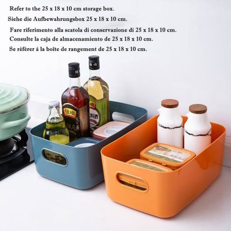 6 boîtes rangement plastique blanc 20x14x7cm, organisation salle de bain cuisine bureau (1/5)