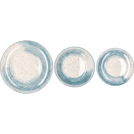 Regalo Italiano Servizio Piatti Cody 18 Pz Porcellana Azzurro