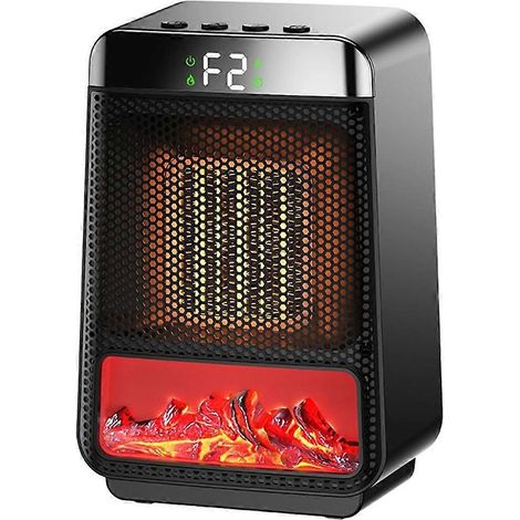 Tragbarer Heizlüfter für den Innenbereich – Kleiner elektrischer Flammenheizer mit Thermostat – Schnellheizender PTC-Keramikheizer – EU-Stecker (1/5)