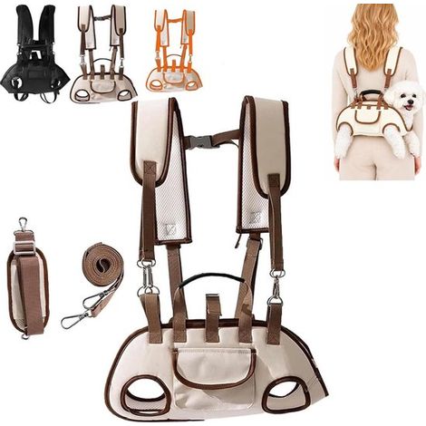 Sac de transport portable pour animaux de compagnie – Bandoulière réglable (en bandoulière) – Voyage mains libres avec les petits animaux de compagnie – Taille M / Beige – Poids recommandé : 6,5–9 cat (1/5)