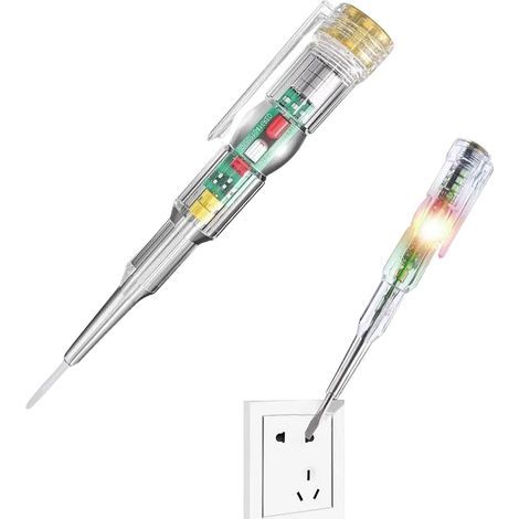 Elektrischer Prüfstift – Kompakte 14 x 2 x 2 cm Sonde, ABS-Spannungsprüfer, Kabelbruchortungsgerät mit LED-Anzeige, Überlastschutz (1/5)