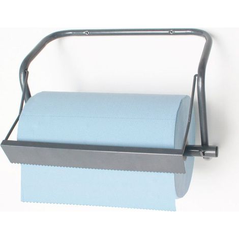 Dema – Dévidoir métal pour rouleau essuie-tout 400 mm – Cadre tubulaire Ø 18 mm – Avec barre de coupe – Fixation murale