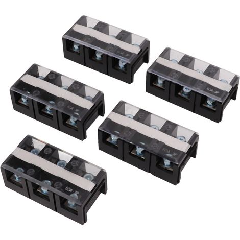 Lot de 5 bornes à vis triphasées 60 A, bornier haute intensité pour connexions de circuits (1/5)