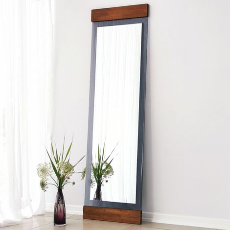 Spiegel Lanzada, rechteckig, Standtyp, Rahmenfarbe Nussbaum, 50x170h cm, Braun Nussbaum (1/5)