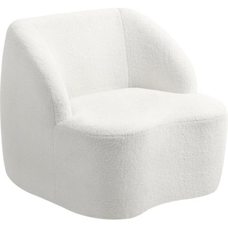 Moderner Sessel mit Fleece-Polsterung, kuscheliger Polstersessel für Wohnzimmer, Schlafzimmer, Homeoffice, Cremeweiß 
On-Site