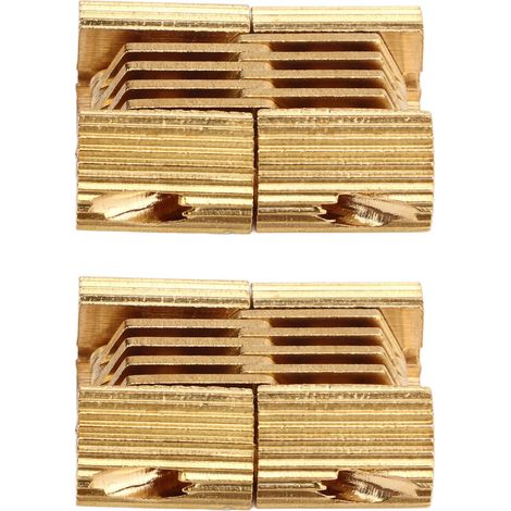 2 charnières invisibles en cuivre, ouverture à 180°, pour porte de placard ou boîte cadeau.