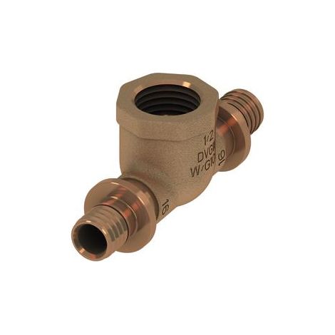 TECEflex T-Stück Rotguss d= 20mmx1/2 IGx20mm (1/8)