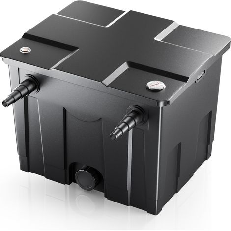 SunSun CBF-350 Filtre Biologique de Bassin ou d’étang 1 chambre - 415 x 515 x 395 mm - capacité max 12000 l / débit 8000 l/h - raccords Ø 20 mm, Ø 40 mm - Filtration eau à grand débit
