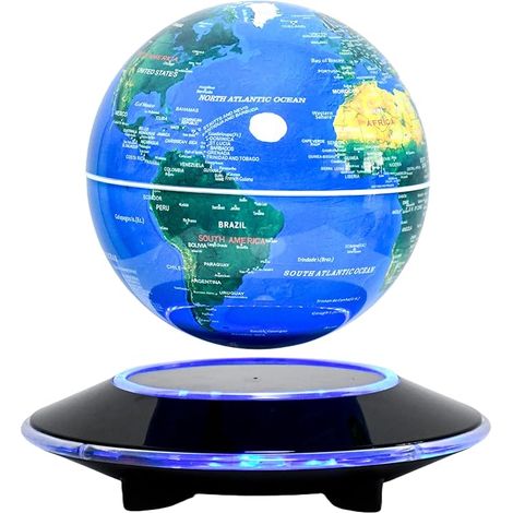 Globe Terrestre à Lévitation Magnétique, Mappamonde Flottante 6 Pouces avec Lumière LED, Décoration de Bureau Style OVNI, Cadeau Éducatif pour Enfants, Idée Cadeau Anniversaire pour Hommes (1/5)