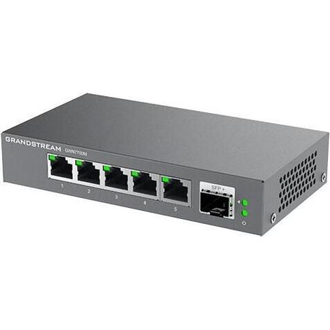 Conmutador Grandstream GWN7701P 8x GbE, 4x PoE/PoE+, 60W, Montaje pared/mesa, Metálico