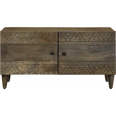 Table basse，Table d'appoint，Table de Salon gris clair 80x50x40 cm bois de manguier massif CFW99387 (1/5)