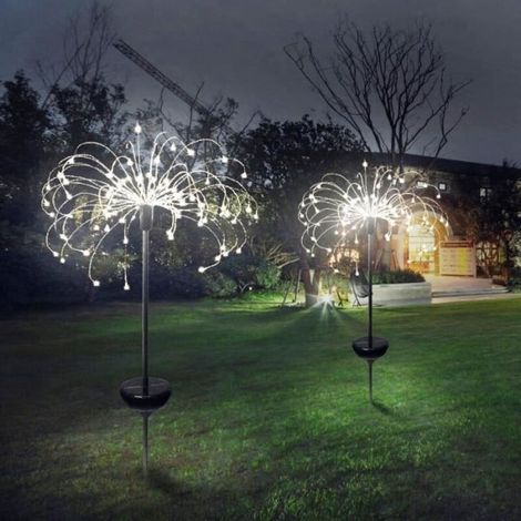 LED Lampe Éclairage Solaire lumière Décoration Extérieur pour Pelouse Jardin Parc Paysage Noël -120 LEDs Blanc (1/4)