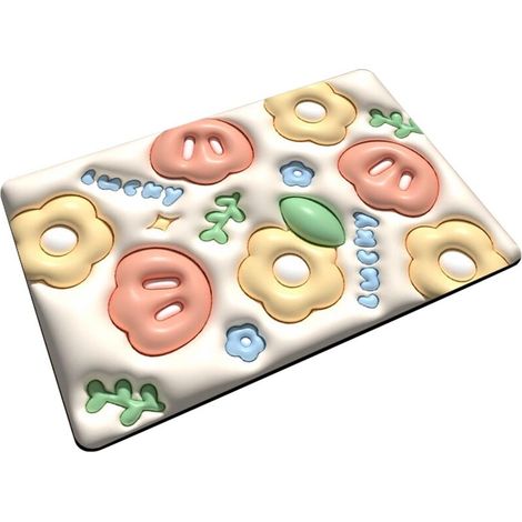 Tapis de bain en diatomite antidérapant – Effet 3D fleurs – 40 × 60 cm – Modèle LTH-004 (1/5)