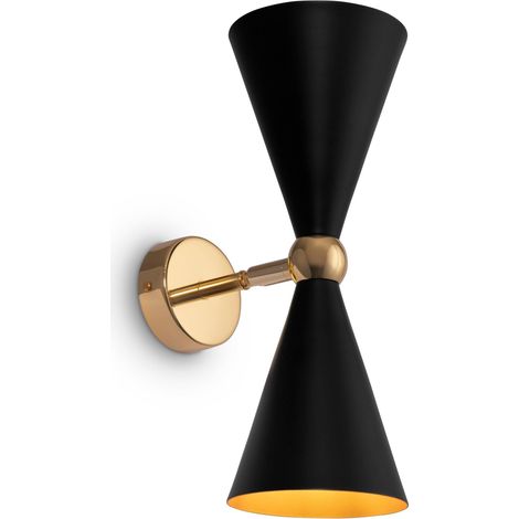 Lampada da parete Modern in Metallo Vesper Nero con Oro
